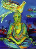 Buddha Paintings - Buddhist Art- Golden Spirit - Print